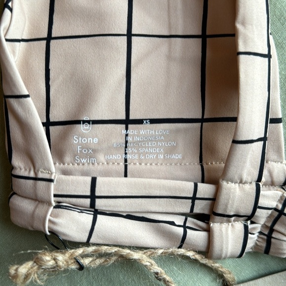 Stone Fox Swim Paloma Bikini Top in Sand Plaid - Picture 6 of 8